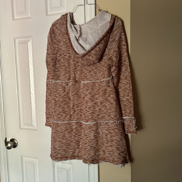 Camille & Co Peplum Jacket Zip up with Hood Size M Orange heathered color - Picture 5 of 5